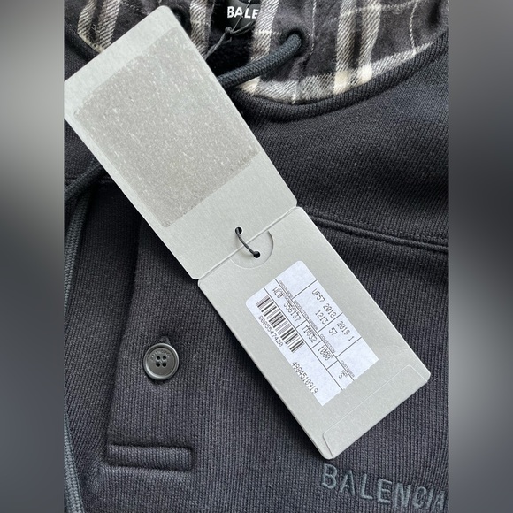 Balenciaga Oversized Rugby Style Black Hoodie in size Small - Picture 7 of 10